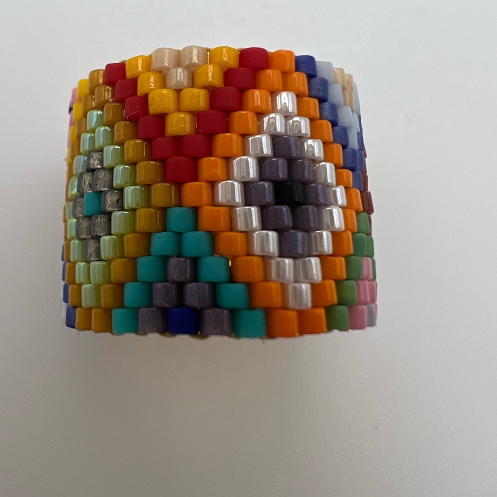 Geometric Pattern Stylish Miyuki Beaded Adjustable Rings - Trendy Boho Rings - Picture 7 of 12